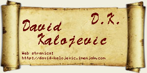David Kalojević vizit kartica
